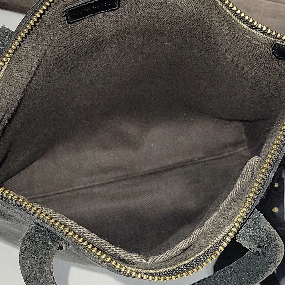 Madewell Small Black Leather Tote Crossbody Bag